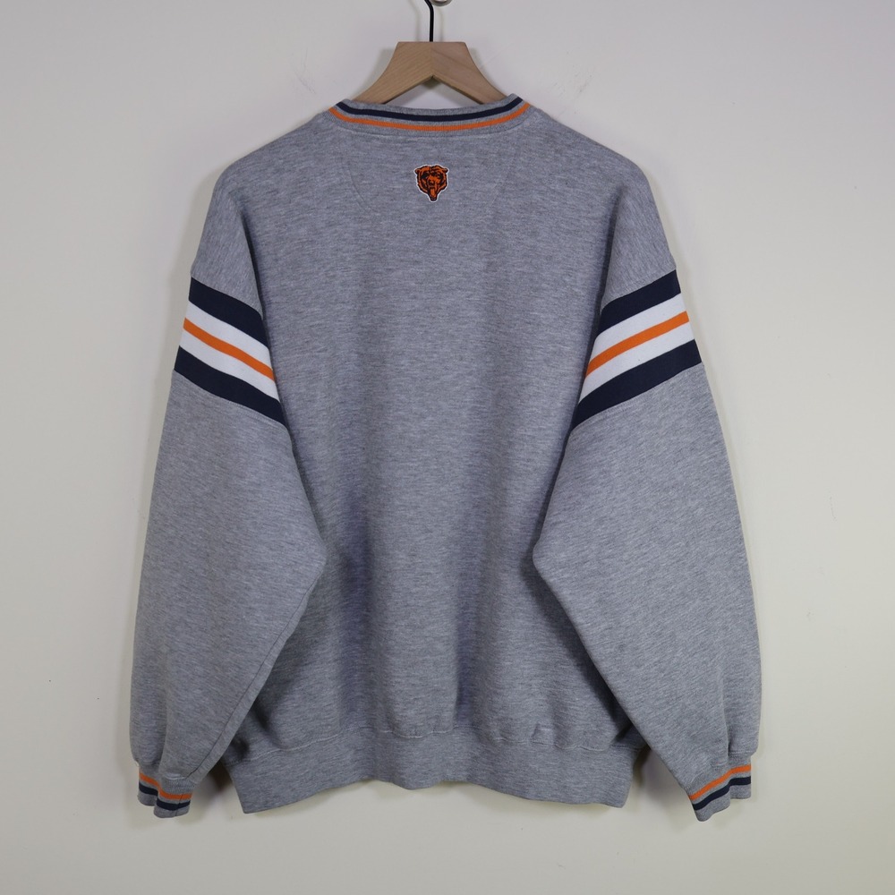 Y2K NFL Chicago Bears Sweatshirt XL Embroidered Grey Cotton Blend - Picture 2 of 12